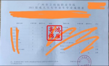 广州华立科技职业学院成人教育毕业中文成绩单打印案例