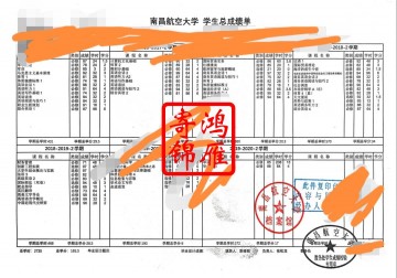 南昌航空大学出国留学中英文成绩单打印案例