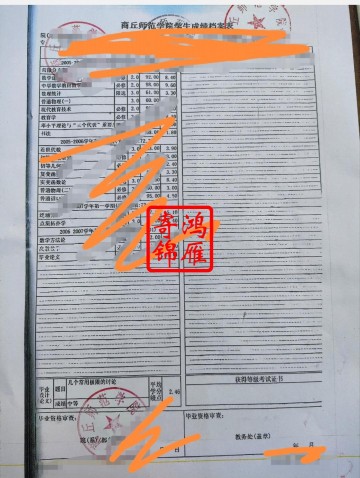 商丘师范学院出国留学中英文成绩单打印盖章案例