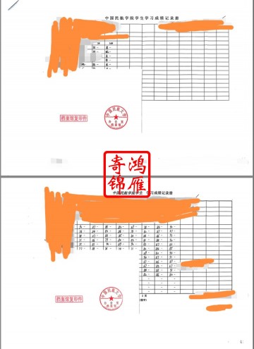 中国民用航空学院即现中国民航大学档案馆中文成绩单打印案例