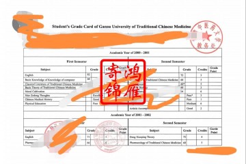 甘肃中医药大学出国留学中英文成绩单打印案例