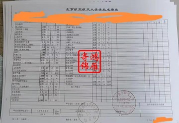 北京航空航天大学中文成绩单打印案例