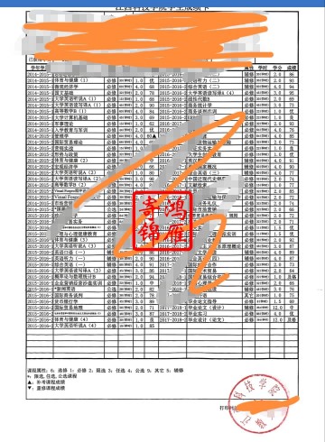 江西科技学院出国留学英文成绩单打印案例