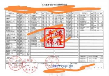 四川旅游学院出国留学中英文成绩单打印案例