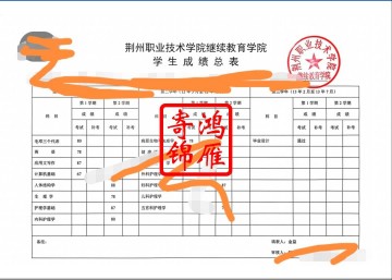 荆州职业技术学院中文成绩单打印案例