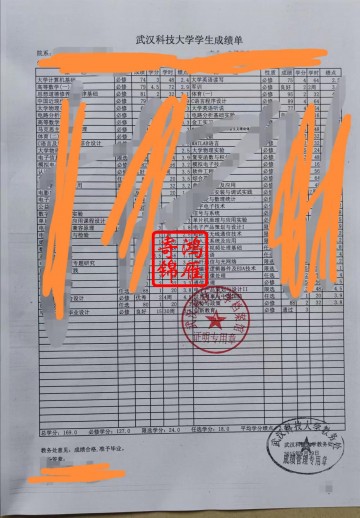 武汉科技大学本科中文成绩单打印案例