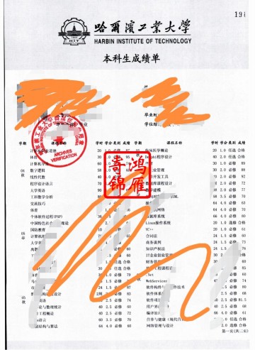 哈尔滨工业大学中文成绩单打印案例