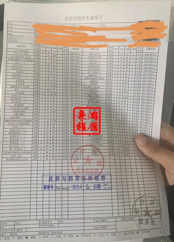 长沙学院中文成绩单打印代办案例