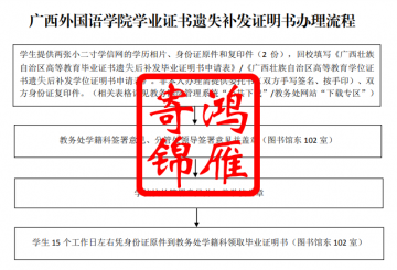 广西外国语学院毕业证遗失补发毕业证明书流程