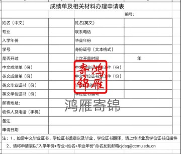 首都医科大学成绩单等相关材料办理申请表