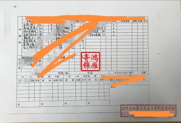 内蒙古农业大学2007年本科毕业中文成绩单打印案例