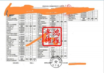 西安科技大学高新学院中文成绩单打印案例