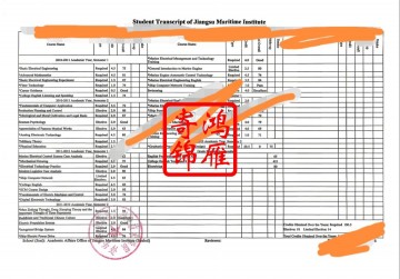 江苏海事职业技术学院出国留学中英文成绩单打印案例