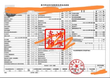 嘉兴职业技术学院中文成绩单打印案例