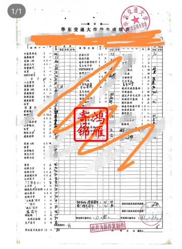 华东交通大学中文成绩单打印案例