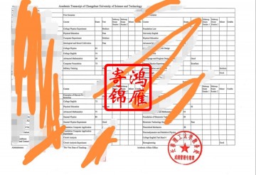 长春光电精密机械学院即现长春理工大学出国留学中英文成绩单打印案例