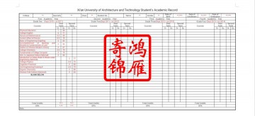 西安建筑科技大学在校本科生英文成绩单打印翻译模板