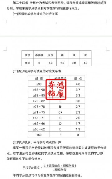 华北理工大学出国留学中英文成绩单平均学分绩点计算方法证明GPA