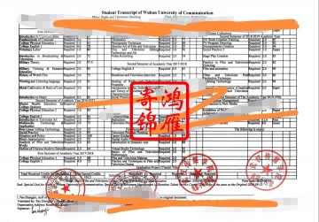 武汉传媒学院出国留学中英文成绩单打印案例