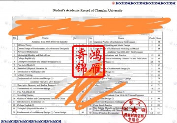 长安大学出国留学中英文成绩单打印案例