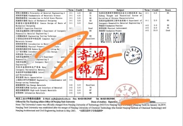 南京工业大学出国留学中英文成绩单打印案例