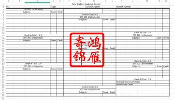 天津财经大学出国留学英文成绩单翻译模板