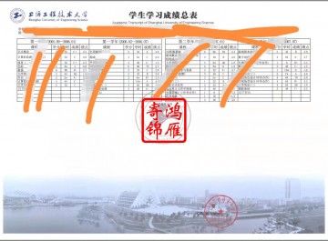 上海工程技术大学本科中英文成绩单打印案例
